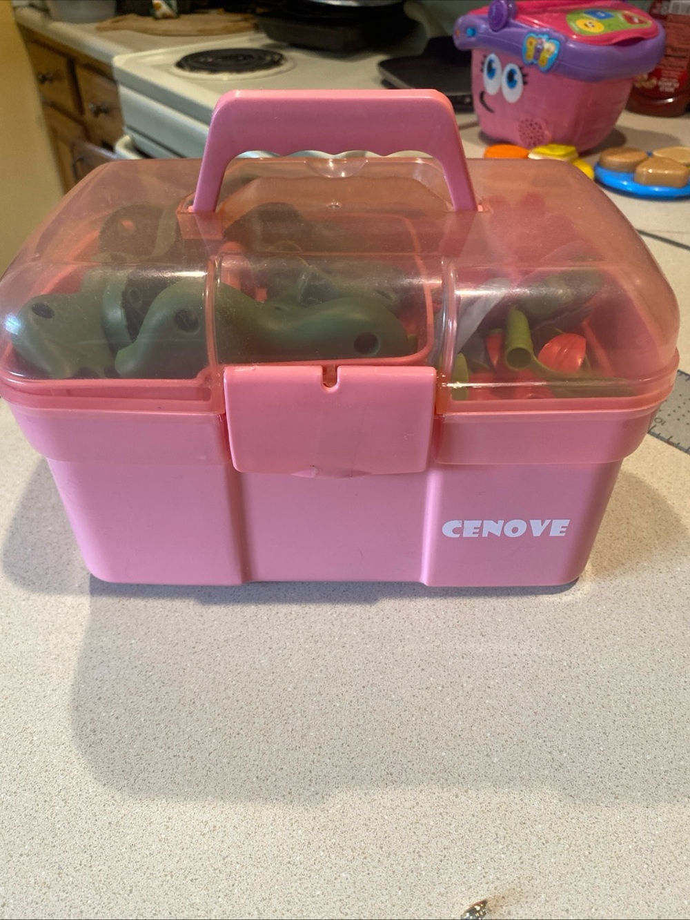 Cenove Pink Kids Toy Carrying Case with Play Accessories